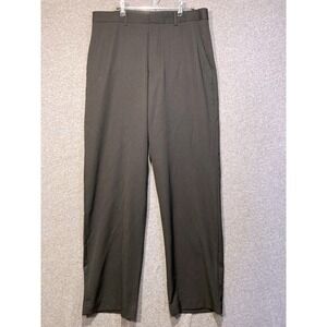 Banana Republic Mens 34x34 Black 100% Wool Flat Front Dress Pants Trousers